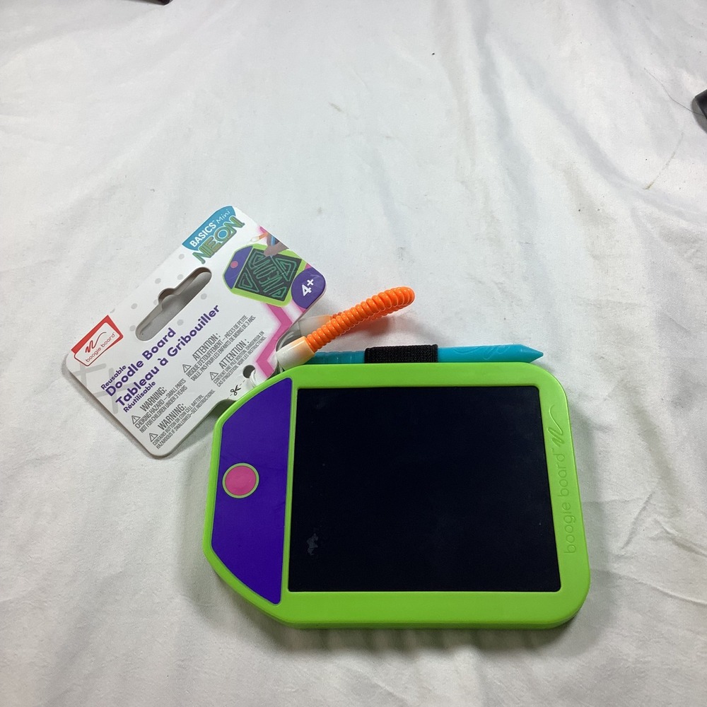 Boogie‎ Board Basics Mini Neon Reusable Doodle Board Green Purple LCD Tablet